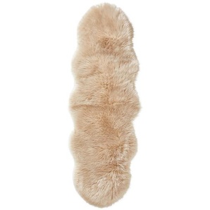 Novel Kunstfell Sarah Double, Beige, Fell, Tierform, 60x180 cm, Bsci, Oeko-Tex® Standard 100, waschbar, pflegeleicht, Teppiche & Böden, Teppiche,