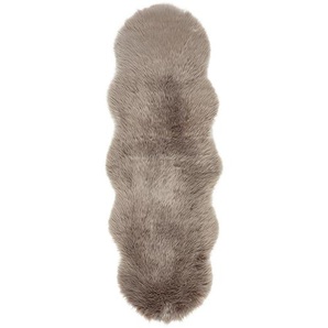 Novel Kunstfell Sarah Double, Taupe, Textil, Tierform, 60x180 cm, Reach, Bsci, Oeko-Tex® Standard 100, pflegeleicht, Teppiche & Böden, Teppiche, Fellteppiche