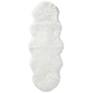 Novel Kunstfell Sarah Double, Weiß, Fell, Tierform, 60x180 cm, Bsci, Oeko-Tex® Standard 100, pflegeleicht, Teppiche & Böden, Teppiche, Fellteppiche