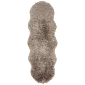 Novel Kunstfell Sarah Double, Taupe, Fell, Tierform, 60x180 cm, Reach, Bsci, Oeko-Tex® Standard 100, pflegeleicht, Teppiche & Böden, Teppiche,