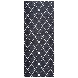 Novel Läufer Cosenza, Schwarz, Weiß, Textil, Raute, rechteckig, 80x500 cm, pflegeleicht, Teppiche & Böden, Teppiche, Teppichläufer