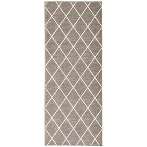 Novel Läufer Cosenza, Hellbraun, Weiß, Textil, Raute, rechteckig, 80x400 cm, pflegeleicht, Teppiche & Böden, Teppiche, Teppichläufer