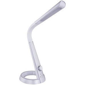 Novel Led-Schreibtischleuchte , Silber, Weiß , Kunststoff , länglich,länglich , F , 18.3x64 cm , Farbwechsler, verstellbare Arme, Stufenschalter, Farben fixierbar, Touch (on/off), eingebaute Powerbank mit USB-Buchse, Farbtemperaturwechsler , Lampen &