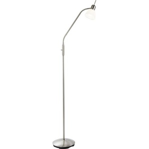 Novel Led-Stehleuchte , Nickel , Metall, Glas , 145 cm , Flexarm , Lampen & Leuchten, Innenbeleuchtung, Stehlampen
