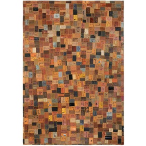 Novel Lederteppich Labelstar, Mehrfarbig, Textil, Patchwork, rechteckig, 140x200 cm, in verschiedenen Größen erhältlich, Teppiche & Böden, Teppiche,