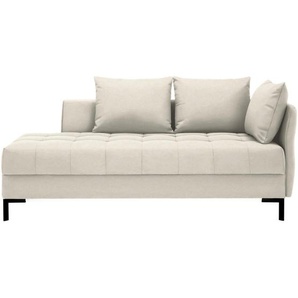Novel Liege , Creme , Textil , Uni , 2-Sitzer , 209x96x89 cm , Stoffauswahl, Schlafen auf Sitzhöhe , Wohnzimmer, Sessel, Relaxliegen