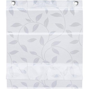 Novel Magnetrollo Boria, Weiß, Textil, Blätter, 80x210 cm, Oeko-Tex® Standard 100, Länge universell einstellbar, Wohntextilien, Rollos & Jalousien, Rollos