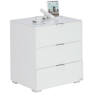 Novel Nachtschrank, Weiß, Metall, 3 Schubladen, 50x56x42 cm, Schlafzimmer, Nachttische