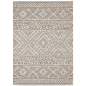 Novel Outdoorteppich Trinidad, Beige, Kunststoff, Boho, rechteckig, 80x150 cm, ISO 9001, Bsci, Oeko-Tex® Standard 100, für Fußbodenheizung geeignet,