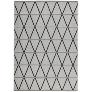 Novel Outdoorteppich Naturalle, Grau, Schwarz, Textil, Raute, rechteckig, 160 cm, in verschiedenen Größen erhältlich, Teppiche & Böden, Teppiche, Outdoorteppiche