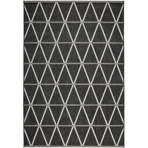 Novel Outdoorteppich Naturalle, Grau, Schwarz, Textil, Raute, rechteckig, 160 cm, Teppiche & Böden, Teppiche, Outdoorteppiche