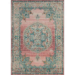 Novel Outdoorteppich Salsa Outdoor, Altrosa, Graublau, Textil, orientalisch, rechteckig, 80x150 cm, ISO 9001, Bsci, Oeko-Tex® Standard 100, für