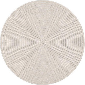 Novel Outdoorteppich Tenerife Plus, Creme, Textil, Struktur, rund, ISO 9001, Bsci, Oeko-Tex® Standard 100, für Fußbodenheizung geeignet, in