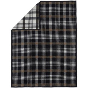 Novel Plaid, Braun, Schwarz, Karo, 150 cm, Grüner Punkt, Textiles Vertrauen - Oeko-Tex®, DIN EN ISO 9001, Oeko-Tex® Standard 100, Made in Europe, Einfassband, Wohntextilien, Decken, Plaids