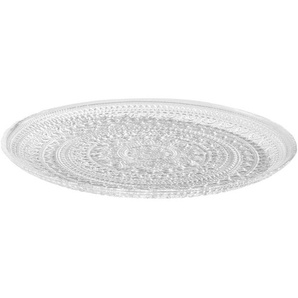 Novel Platzteller Set 4-tlg., Transparent, Glas, 4-teilig, Ornament, rund, 2 cm, Lfgb, Essen & Trinken, Geschirr, Teller, Platzteller