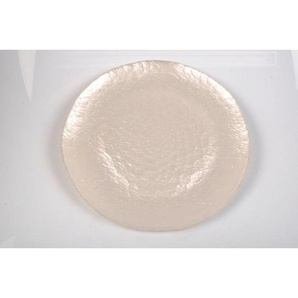 Novel Platzteller Set 4-tlg., Weiß, Glas, Uni, rund, Lfgb, handbemalt, Essen & Trinken, Geschirr, Teller, Platzteller