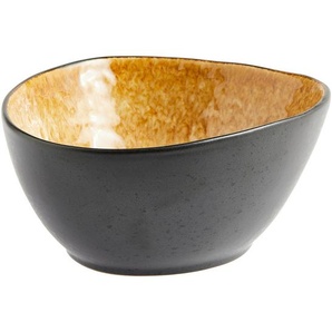 Novel Schale Sören, Orange, Schwarz, Keramik, organisch, 16.5x6.5x18 cm, Essen & Trinken, Geschirr, Schalen & Schüsseln, Schalen