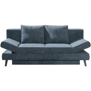 Novel Schlafsofa Sidney, Grau, Textil, 200x85x90 cm, Stoffauswahl, Wohnzimmer, Sofas & Couches, Schlafsofas, Schlafsofas mit Bettkasten