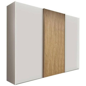 Novel Schwebetürenschrank, Weiß, Eiche Bianco, Holzwerkstoff, 6 Fächer, 300x217x67 cm, Typenauswahl, Beimöbel erhältlich, umfangreiches Zubehör in