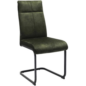 Novel Schwingstuhl, Schwarz, Dunkelgrün, Metall, Textil, U-Form, 45x92x62 cm, Typenauswahl, Esszimmer, Stühle, Esszimmerstühle, Schwingstühle