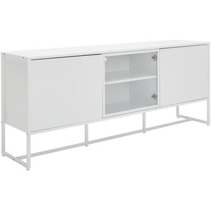 Novel Sideboard, Weiß, Metall, 3 Fächer, 180x75x41 cm, stehend, Schlafzimmer, Schlafzimmer Kommoden