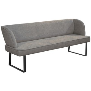 Novel Sitzbank, Anthrazit, Schwarz, Textil, Metall, 4-Sitzer, 205x91x66 cm, Stoffauswahl, mit Rückenlehne, in verschiedenen Größen erhältlich,