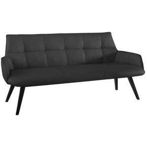 Novel Sitzbank, Schwarz, Holz, Leder, Echtleder, Color-Finish-Leder, Rauleder, Buche, massiv, 3-Sitzer, 160x89.5x64 cm, Fsc, Lederauswahl, Esszimmer,
