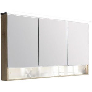 Novel Spiegelschrank, Holzwerkstoff, 6 Fächer, 140x82x15 cm, Goldenes M, Made in Germany, Badezimmer, Badezimmerspiegel, Spiegelschränke