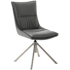 Novel Stuhl, Anthrazit, Edelstahl, Metall, Textil, konisch, Rundrohr, 49x90x65 cm, Beinauswahl, Stoffauswahl, Sitzfläche 360° drehbar, automatische