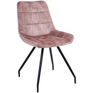Novel Stuhl, Schwarz, Pink, Metall, Textil, Rundrohr, 51x88x66 cm, Esszimmer, Stühle, Esszimmerstühle