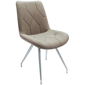 Novel Stuhl, Taupe, Edelstahl, Metall, Textil, Rundrohr, 51x89x66 cm, Esszimmer, Stühle, Esszimmerstühle, Vierfußstühle