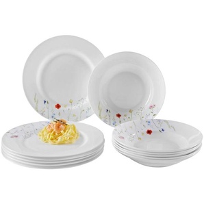 Novel Tafelservice Wildflower, Mehrfarbig, Keramik, 12-teilig, Blume, Lfgb, Bsci, hitzebeständig, verschiedene Motive/Dekore/Designs erhältlich, Essen & Trinken, Geschirr, Geschirr-Sets, Tafelservice