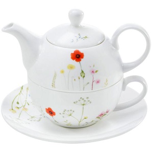 Novel Tea-For-One-Set Wildflower, Mehrfarbig, Keramik, 4-teilig, Blume, Lfgb, Kaffee & Tee, Kannen, Teekannen