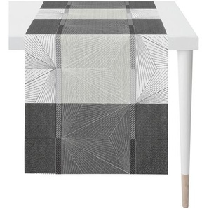 Novel Tischläufer, Grau, Textil, geometrisch, rechteckig, 44x140 cm, Oeko-Tex® Standard 100, Wohntextilien, Tischwäsche, Tischläufer