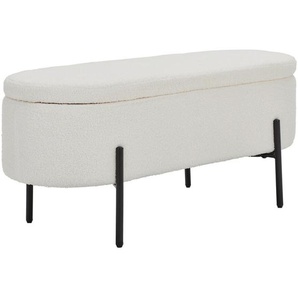 Novel Truhenbank, Schwarz, Weiß, Metall, Textil, 95x43x36 cm, Esszimmer, Bänke, Sitzbänke