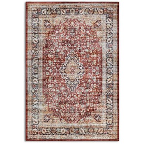 Novel Vintage-Teppich Asya, Dunkelblau, Dunkelrot, Textil, orientalisch, rechteckig, 120x160 cm, Oeko-Tex® Standard 100, für Fußbodenheizung geeignet,