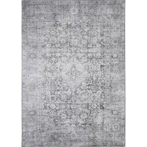Novel Vintage-Teppich Lago, Grau, Textil, orientalisch, rechteckig, 200x290 cm, AZO-frei, für Fußbodenheizung geeignet, feuchtraumgeeignet, waschbar, pflegeleicht, strapazierfähig, leicht zusammenrollbar, Teppiche & Böden, Teppiche, Waschbare Teppiche