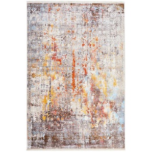 Novel Vintage-Teppich Samarkand, Grau, Mehrfarbig, Textil, Abstraktes, rechteckig, 200x285 cm, ISO 9001, Bsci, Oeko-Tex® Standard 100, rutschfest,
