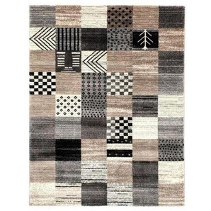 Novel Webteppich, Grau, Beige, Textil, Abstraktes, rechteckig, 120x170 cm, in verschiedenen Größen erhältlich, Teppiche & Böden, Teppiche, Moderne Teppiche