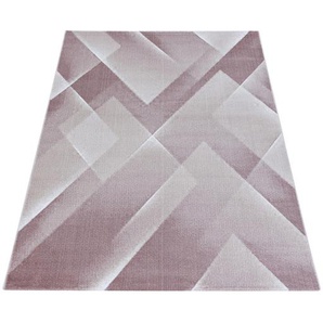 Novel Webteppich Costa 3522 Pink, Pink, Textil, Abstraktes, rechteckig, 200 cm, Oeko-Tex® Standard 100, für Fußbodenheizung geeignet, schmutzabweisend, Hausstauballergiker lichtunempfindlich, antistatisch, pflegeleicht, strapazierfähig, leicht