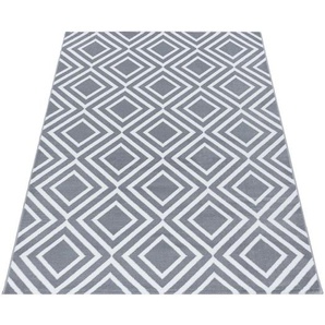 Novel Webteppich Costa 3525 Grey, Grau, Textil, Karo, rechteckig, 240 cm, Oeko-Tex® Standard 100, für Fußbodenheizung geeignet, schmutzabweisend, Hausstauballergiker lichtunempfindlich, antistatisch, pflegeleicht, strapazierfähig, leicht zusammenrollbar,