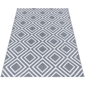 Novel Webteppich, Grau, Textil, Karo, rechteckig, 240x340 cm, Oeko-Tex® Standard 100, für Fußbodenheizung geeignet, schmutzabweisend, Hausstauballergiker lichtunempfindlich, antistatisch, pflegeleicht, strapazierfähig, leicht zusammenrollbar, Teppiche &