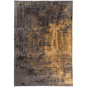 Novel Webteppich, Anthrazit, Gold, Textil, rechteckig, 160x230 cm, für Fußbodenheizung geeignet, antistatisch, Teppiche & Böden, Teppiche, Moderne