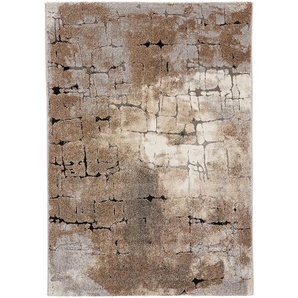 Novel Webteppich Balearia Ibiza, Braun, Grau, Beige, Textil, Graphik, rechteckig, 160x230 cm, Textiles Vertrauen - Oeko-Tex®, für Fußbodenheizung