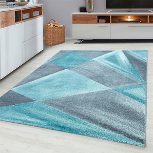 Novel Webteppich Beta, Blau, Textil, geometrisch, rechteckig, 200 cm, Oeko-Tex® Standard 100, pflegeleicht, Teppiche & Böden, Teppiche, Moderne Teppiche