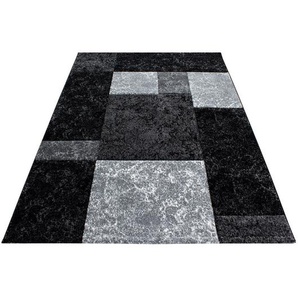 Novel Webteppich Hawaii 1330, Schwarz, Textil, Karo, rechteckig, 80x150 cm, Oeko-Tex® Standard 100, für Fußbodenheizung geeignet, schmutzabweisend,