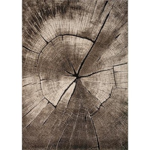 Novel Webteppich Ibiza, Graubraun, Textil, Holzoptik, rechteckig, 80x150 cm, ISO 9001, Bsci, Oeko-Tex® Standard 100, für Fußbodenheizung geeignet, in verschiedenen Größen erhältlich, pflegeleicht, leicht zusammenrollbar, Teppiche & Böden, Teppiche,