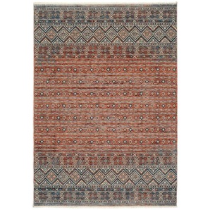 Novel Webteppich Korsika, Blau, Terracotta, Textil, orientalisch, rechteckig, 140 cm, Oeko-Tex® Standard 100, für Fußbodenheizung geeignet, in verschiedenen Größen erhältlich, Hausstauballergiker pflegeleicht, strapazierfähig, Teppiche & Böden, Teppiche,