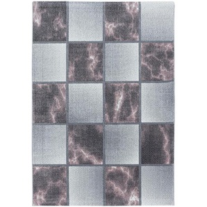 Novel Webteppich Ottawa 4201 rosa, Rosa, Textil, Karo, rechteckig, 140 cm, Oeko-Tex® Standard 100, für Fußbodenheizung geeignet, schmutzabweisend, Hausstauballergiker lichtunempfindlich, antistatisch, waschbar, pflegeleicht, strapazierfähig, leicht
