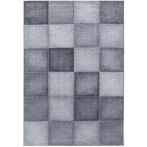Novel Webteppich Ottawa 4202 grau, Grau, Textil, Karo, rechteckig, 140 cm, Oeko-Tex® Standard 100, für Fußbodenheizung geeignet, schmutzabweisend, Hausstauballergiker lichtunempfindlich, antistatisch, pflegeleicht, strapazierfähig, leicht zusammenrollbar,